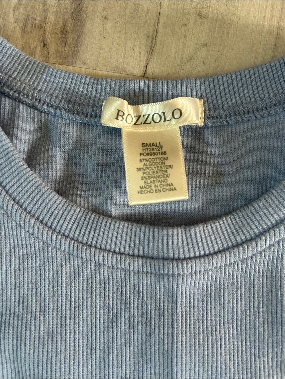 Bozzolo Ribbed Crop Tank Top - Light Blue - Picture 2 of 2